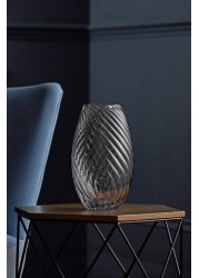 Twisted Smoke Glass Vase