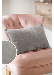 Soft Velour Pom Edge Cushion