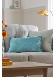 Soft Velour Pom Edge Cushion