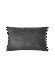 Soft Velour Pom Edge Cushion