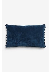 Soft Velour Pom Edge Cushion