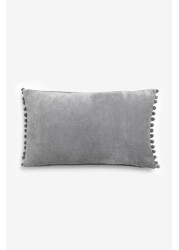 Soft Velour Pom Edge Cushion