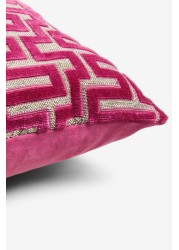 Fretwork Velvet Cushion Small Square