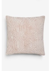 Freya Textured Geo Faux Fur Cushion