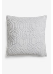 Freya Textured Geo Faux Fur Cushion