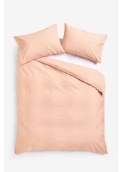 Cotton Rich Duvet Cover and Pillowcase Set Plain Percale