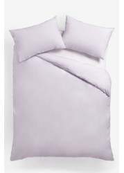 Cotton Rich Duvet Cover and Pillowcase Set Plain Percale