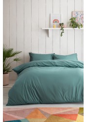 Cotton Rich Duvet Cover and Pillowcase Set Plain Percale