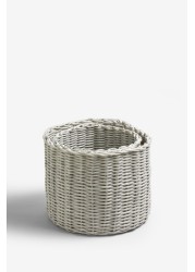 431934s Set of 2 Round Baskets