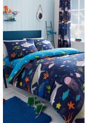 Bedlam Glow In The Dark Sea Life Duvet Cover and Pillowcase Set