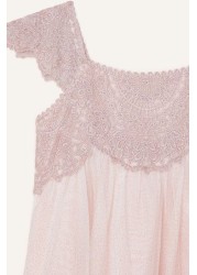 Monsoon Pink Estella Embroidered Dress