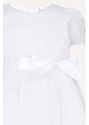 Monsoon White Nordic Lace Christening Dress