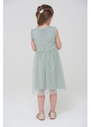 Amelia Rose Green Embellished Occasion Dress