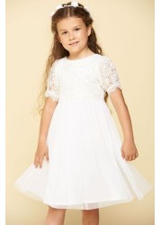 Amelia Rose White Sequin And Lace Party Dress