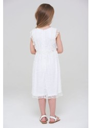 Amelia Rose Childrens White Lace Dress