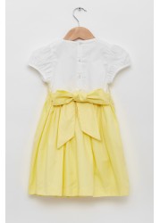 Trotters London Girls Lemon Yellow Rose Hand Smocked Dress