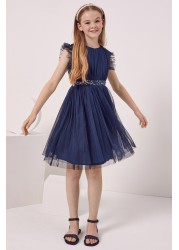 Maya Girl Embellished Waist Tulle Dress