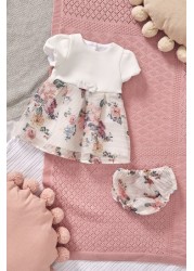 Lipsy Baby Puff Sleeve Dress With Matching Knicker