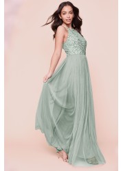 Maya Halterneck Delicate Sequin Maxi Dress Regular