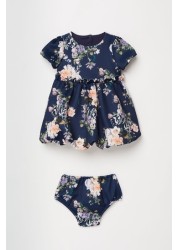 Lipsy Baby Puff Sleeve Dress With Matching Knicker