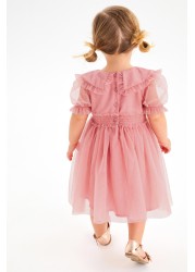 Embellished Mesh Collar Dress (3mths-8yrs)