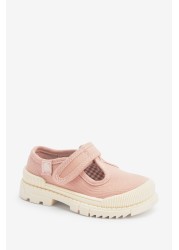 Chunky Sole Canvas T-Bar Shoes