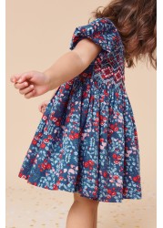 Lace Collar Shirred Cotton Dress (3mths-8yrs)