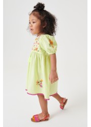 Embroidered Puff Sleeve Dress (3mths-8yrs)