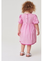 Embroidered Puff Sleeve Dress (3mths-8yrs)