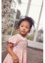 Lace Collar Shirred Cotton Dress (3mths-8yrs)