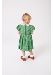 Lace Collar Shirred Cotton Dress (3mths-8yrs)