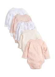 M&Co Pink Long Sleeve Bodysuits Five Pack