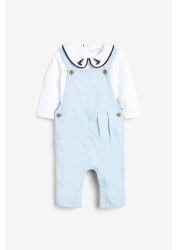 Baby Smart Cord Dungarees And Jersey Bodysuit Set (0mths-3yrs)