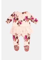 Angel & Rocket Grey Flora Tutu Onesie