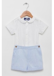 Trotters London Blue Rupert T-Shirt And Shorts Set