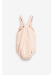 The Little Tailor Pink Knitted Baby Romper Bodysuit