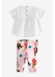 Baker by Ted Baker Pink T-Shirt and Floral Legging Set