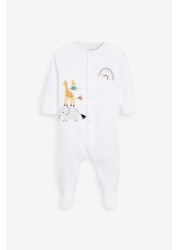 3 Pack Delicate Appliqué Baby Sleepsuits (0-2yrs)