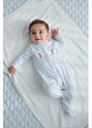 3 Pack Embroidered Baby Sleepsuits (0-2yrs)