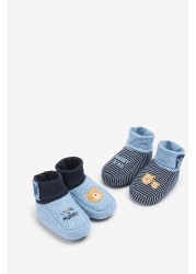 Baby 2 Pack Cotton Rich Booties (0-18mths)