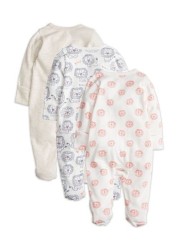 M&Co Grey Animal Sleepsuits Three Pack