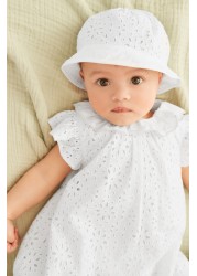 Baby 2 Piece Broidery Romper and Hat Set (0mths-2yrs)