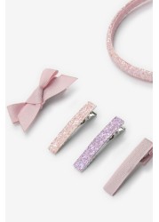 Occasion Hair Clips Glitter Hairband With Bow 4 Pack