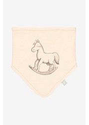 The Little Tailor Pink Rocking Horse Jersey Bibs Two Pack