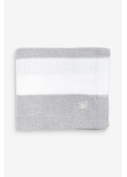 The Little Tailor Grey Textured Stripe Baby Shawl Blanket