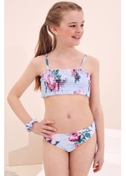 Lipsy Smocked Bikini With Scrunchie