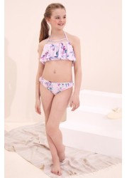 Lipsy Mesh Insert Frill Bikini