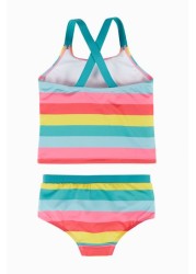 Frugi Natural Rainbow Stripe UPF 50+ Recycled Reef Tankini