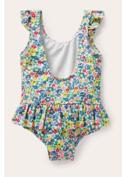 Boden Blue Y1880 Pretty Frill Waist Swimsuit