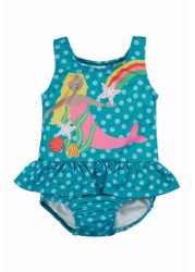 Frugi Blue Mermaid UPF 50+ Recycled Coral Swimsuit